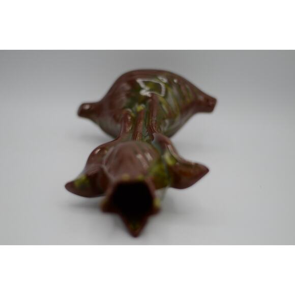 Vintage 1950s Tulip Vase with Variegated Brown and Dark Green Glaze - Picture 13 of 16